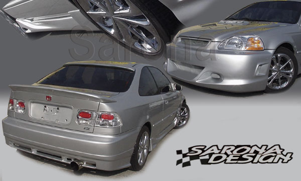 Custom 96-98 Civic Kit # 56-41  Coupe Body Kit (1996 - 1998) - $1150.00 (Manufacturer Sarona, Part #HD-016-KT)
